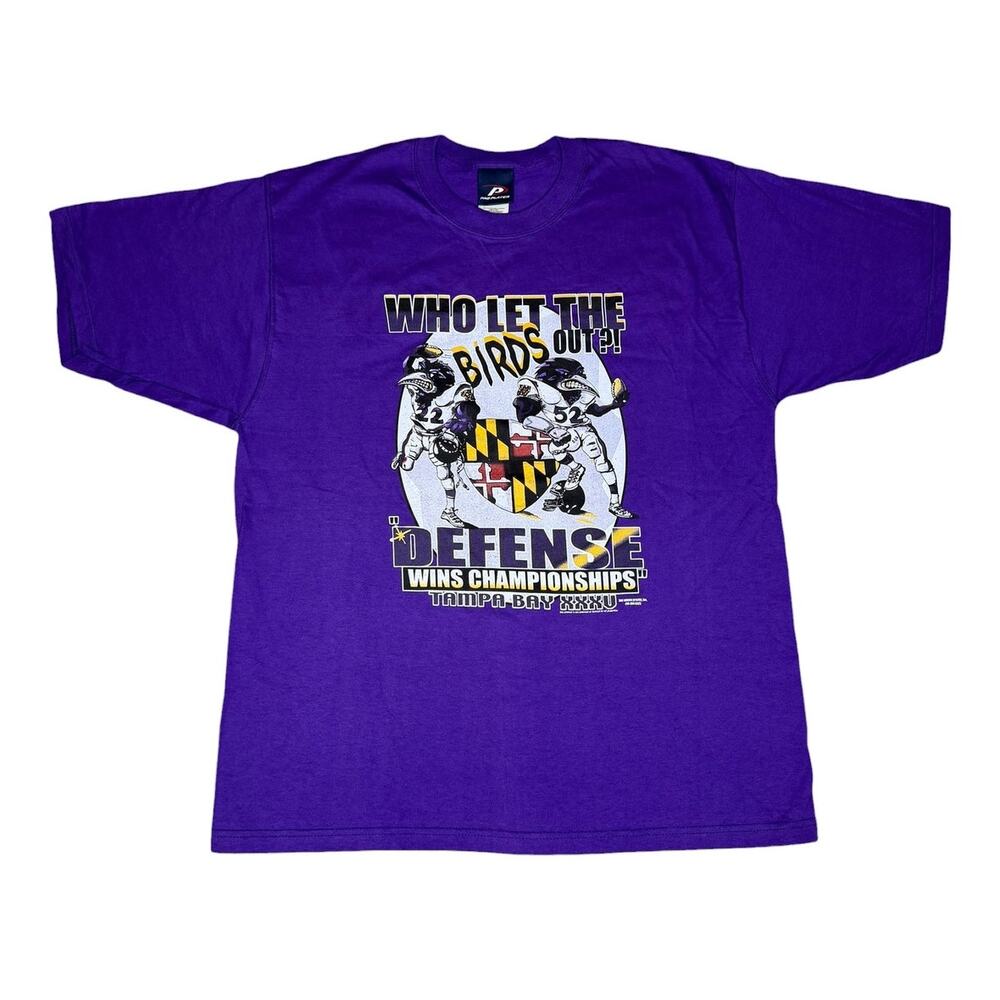 Vintage Pro Player Baltimore Ravens Who Let the Birds Out NFL T-Shirt
